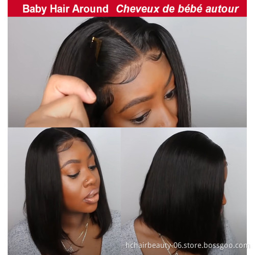 Tangle Free New Arrival Curly Human Hair Hd 613 Lace Frontal Bob Wig